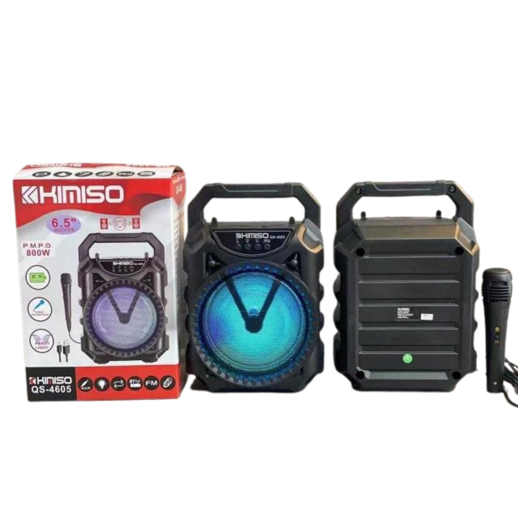Loa Karaoke Mini Kimiso QS-4605 LED ,Loa di động KÈM MIC Kết Nối Bluetooth Nghe Nhạc Hát Karaoke Cực Hay dễ dàng mang đi