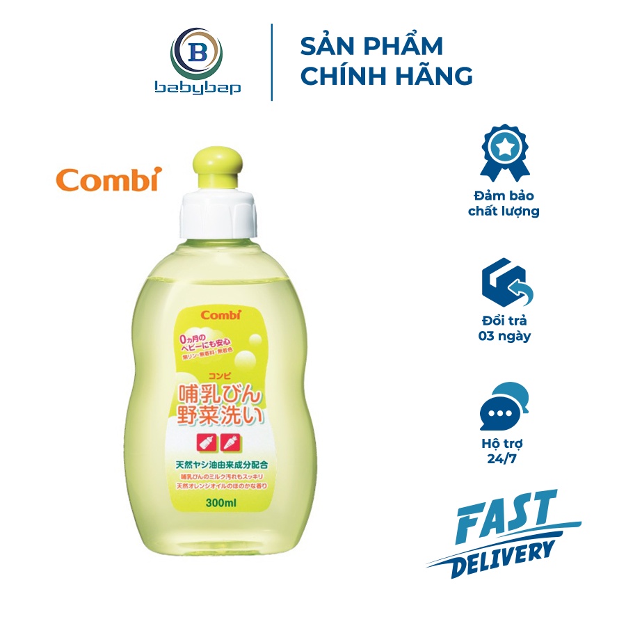 Dung Dịch Rửa Bình Sữa Và Rau Củ Quả Từ Dầu Cọ Combi An Toàn Tuyệt Đối Cho Bé