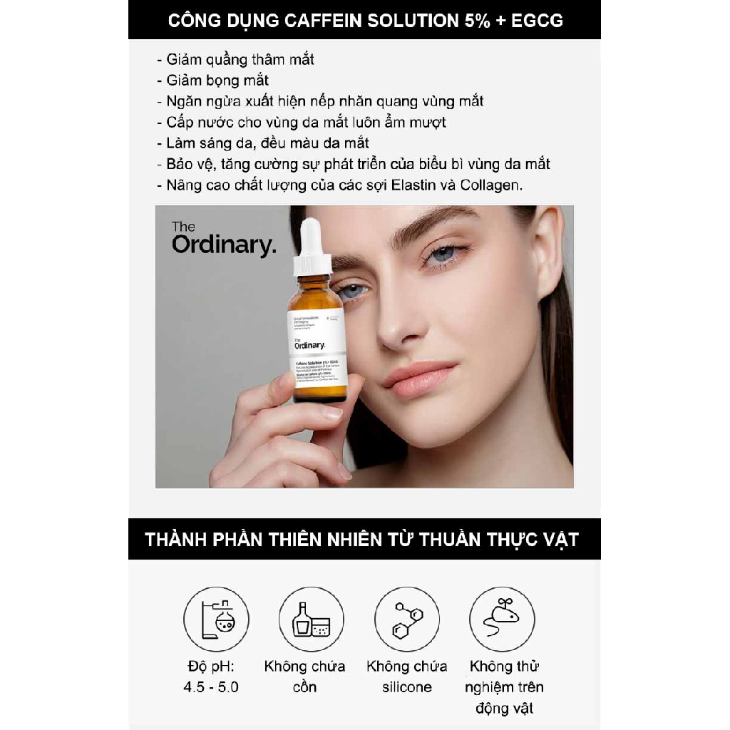 Serum Giảm Quầng Thâm Và Bọng Mắt The Ordinary Caffein Solution 5% + EGCG 30ml