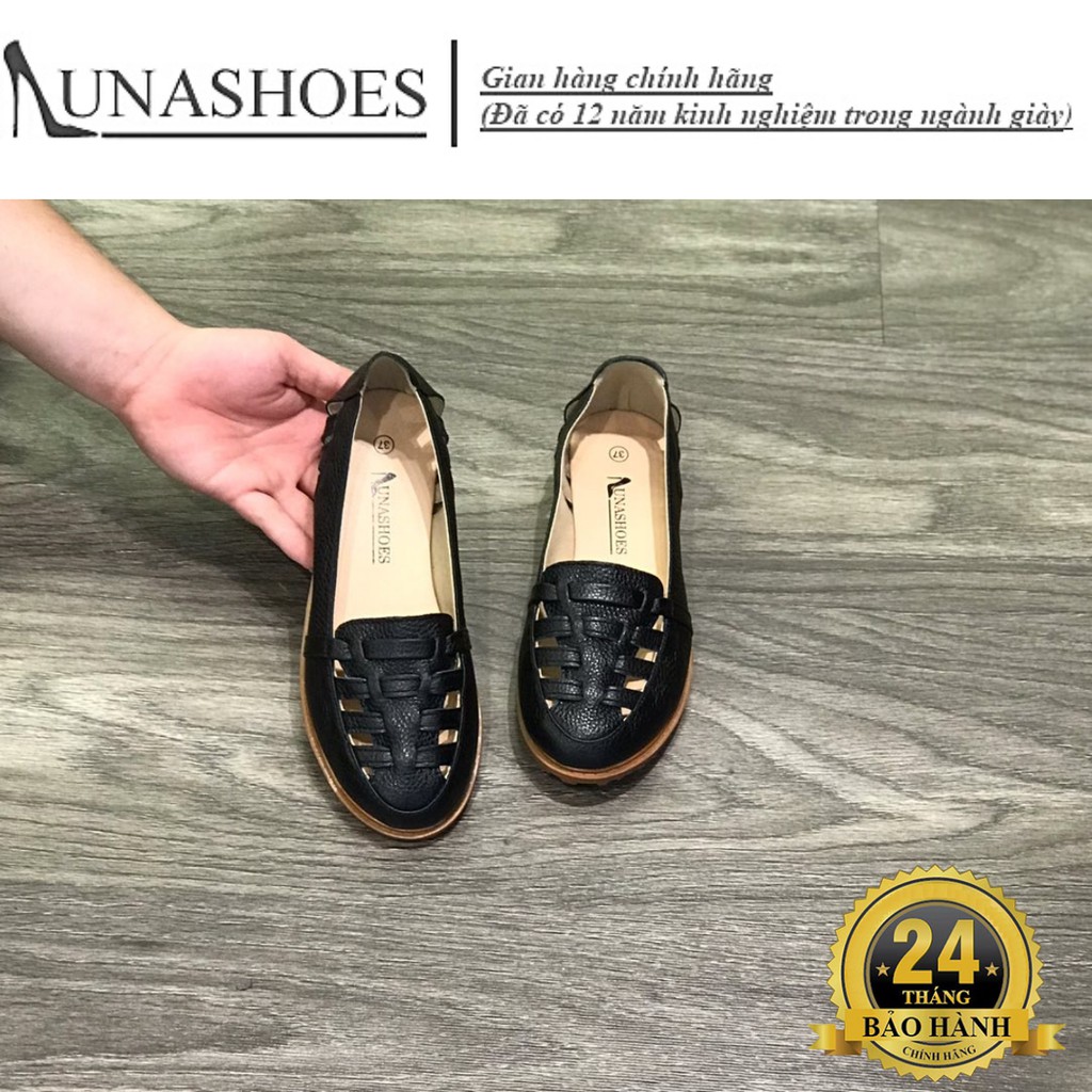 Giày đế xuồng nữ búp bê 3p Lunashoes (6203) mũi tròn da thật cao cấp dễ đi kiểu Hàn quốc nhiều màu