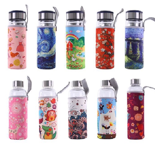 Túi Giữ Nhiệt Họa Tiết  Hoạt Hinh Cho BÌnh Đựng Nước 500 Ml