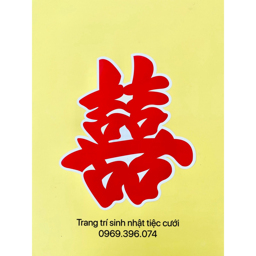 Combo 10 Chữ Song Hỷ bằng giấy trang trí cưới