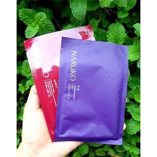 [SALE XẢ HÀNG][NARUKO]  BẢN ĐÀI LOAN Mặt nạ giấy Naruko 25ml. miếng lẻ [ Ý dĩ, Thủy tiên]