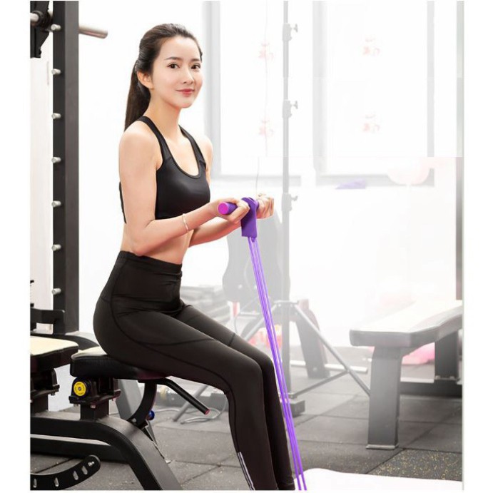 Dây kéo đàn hồi 4 ống cao su dây tập thể dục tập gym tập cơ bụng thông minh tại nhà