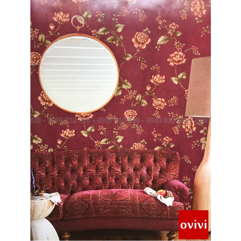 Giấy dán tường Vintage hoa dây hoa nhí hiện đại dán phòng ngủ phòng khách góc chụp ảnh đẹp