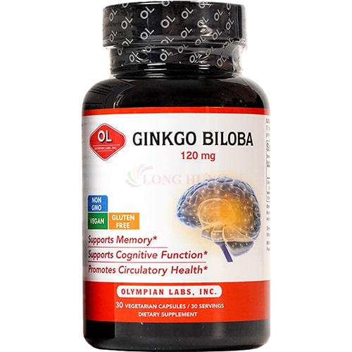 Viên uống Olympian Labs Ginkgo Biloba 120mg bổ não hỗ trợ cải thiện trí nhớ (30 viên)