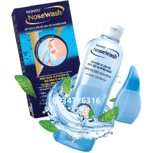 ✅ Bộ Sản Phẩm Vệ Sinh Mũi Rohto NoseWash (1 Bình Vệ Sinh Mũi Easy Shower + 1Dung Dịch)