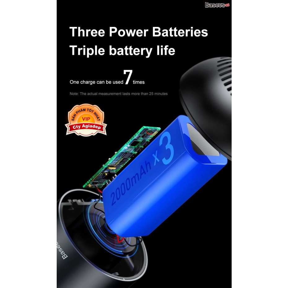 Máy hút bụi mini cầm tay, bỏ túi Baseus pin sạc siêu mạnh, siêu xịn 4000Pa đạt chuẩn chất lượng châu âu chính hãng
