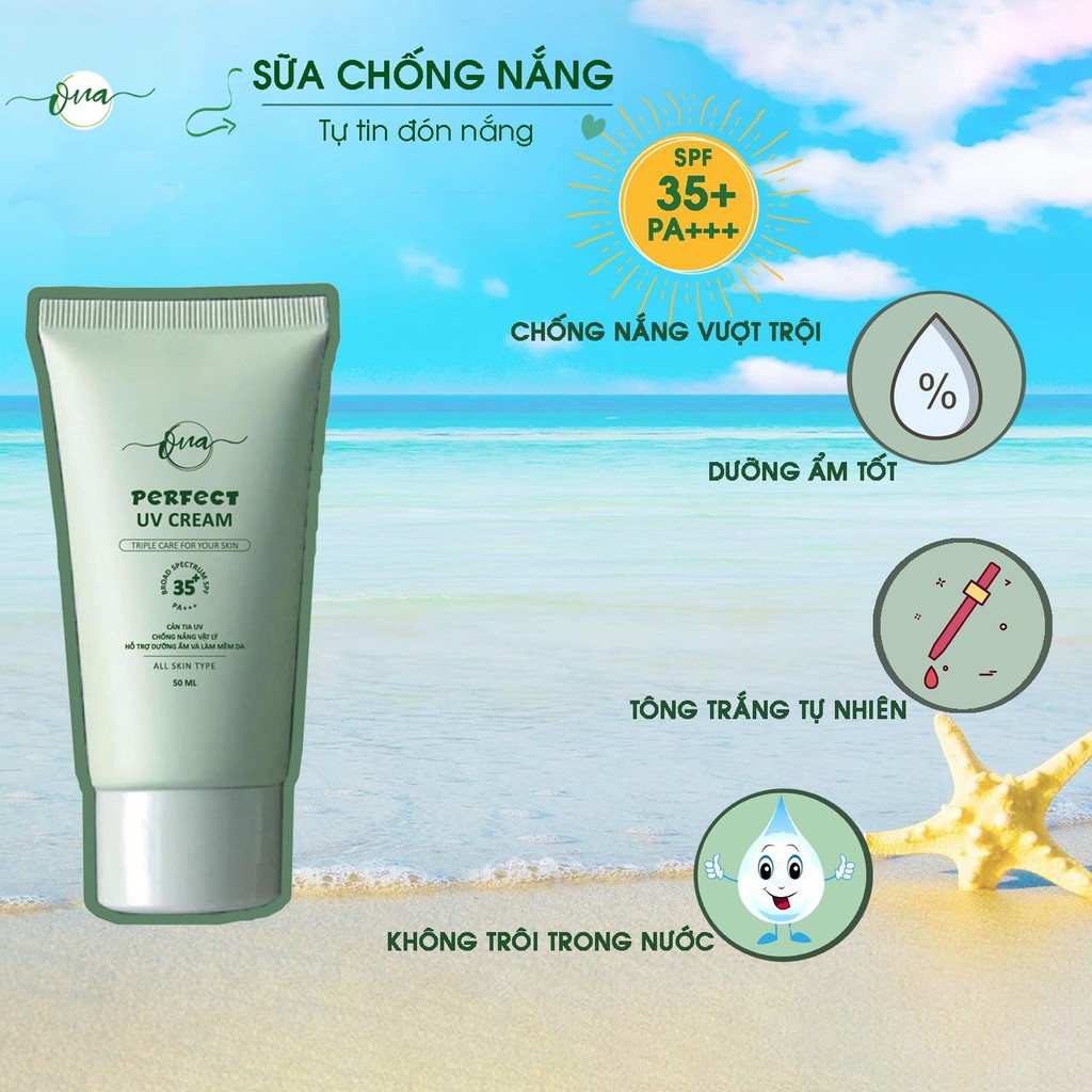 Sữa chống nắng vật lý ONa hỗ trợ dưỡng ầm và làm mềm da SPF35+ PA+++ 50ml