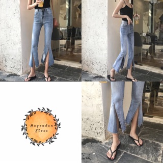 Jeans xẻ ống loe