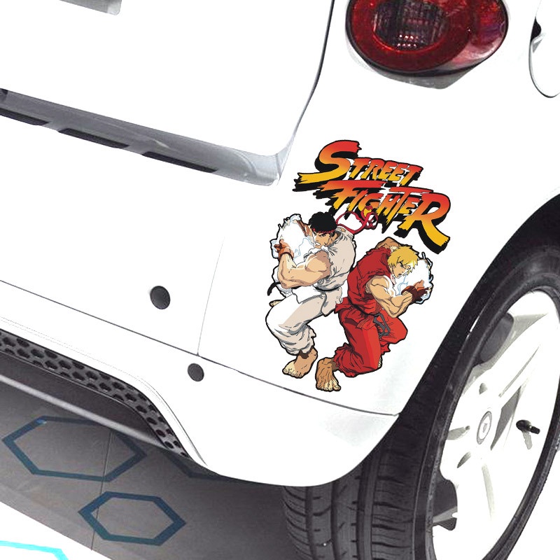Miếng Dán Trang Trí Xe Hơi / Xe Máy Chiến Đấu SF Sutor To Fait Hoshi Ryu Ken Masters