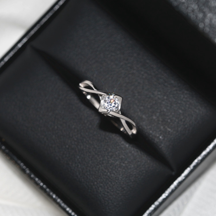 Nhẫn dành cho đám cưới mạ bạc S925 với đá Zircon