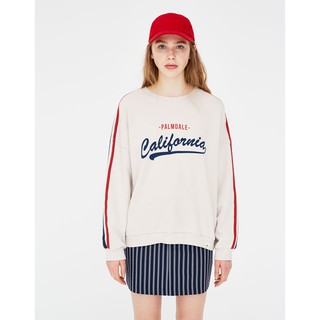 Hoodie slogan sọc tay