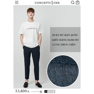 Quần Tây Nam Hàn Quốc Lưng Thun Xanh Đen