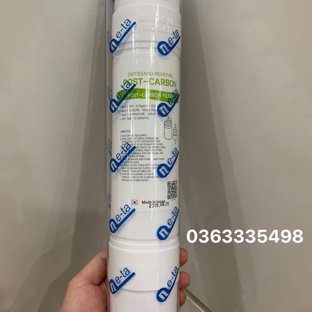 Lõi Máy Lọc Nước RO - Post-Carbon Hàn Quốc - Cam kết chính hãng nhập khẩu - Made in Korea (có mã QR)