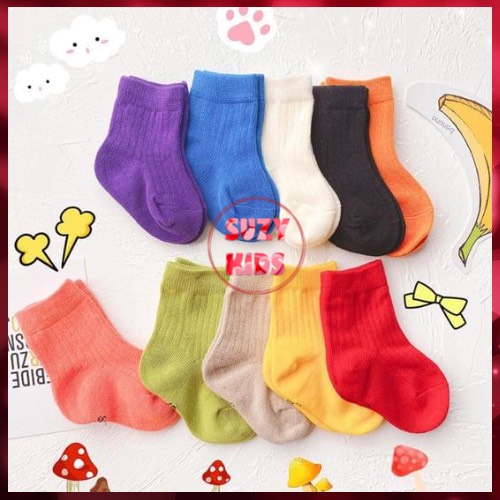 Vớ Trơn Trẻ Em mang giày thể thao, Chất liệu len gân cao cấp, cho bé từ 0 tháng đến 6 tuổi V13