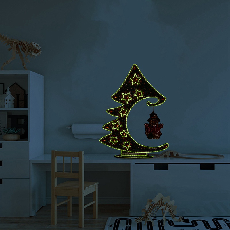 Bộ dụng cụ tự làm tranh đính đá hình cây thông giáng sinh trang trí nhà cửa