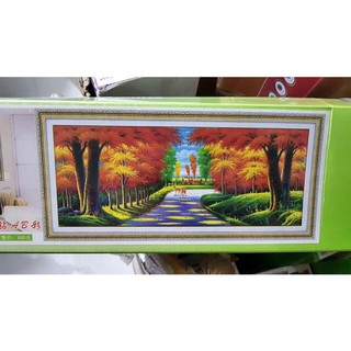 Tranh đính đá con đường mùa thu 2mx85cm