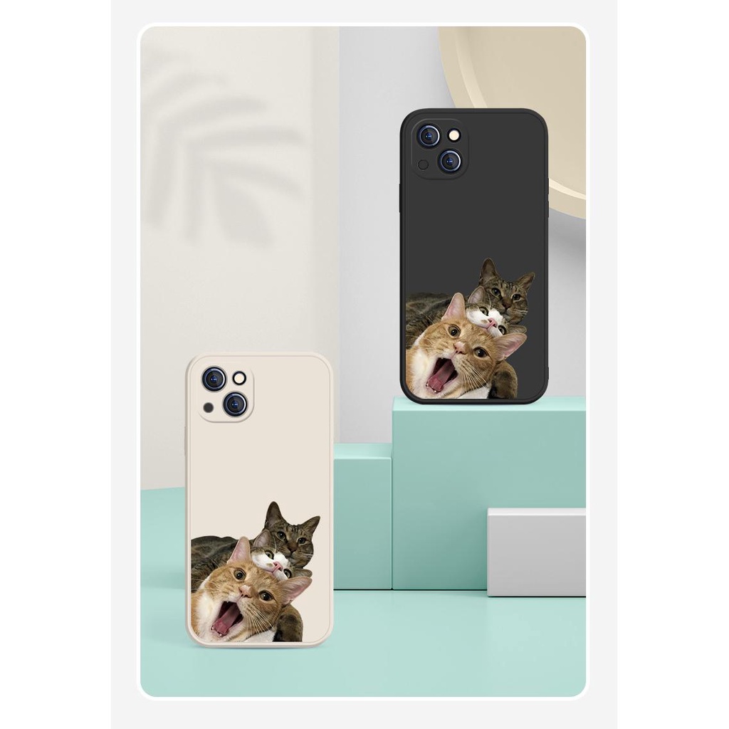 Ốp Điện Thoại Chống Sốc In Hình Mèo Cho Iphone 13 Pro 11 Pro Max Xr 6s 7 8 Plus 12 Mini 14 Pro Xs Max