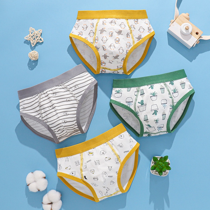 Quần Lót Tam Giác Chất Liệu cotton Mỏng Thời Trang Mùa Hè Dành Cho Bé Trai 2-12 Tuổi