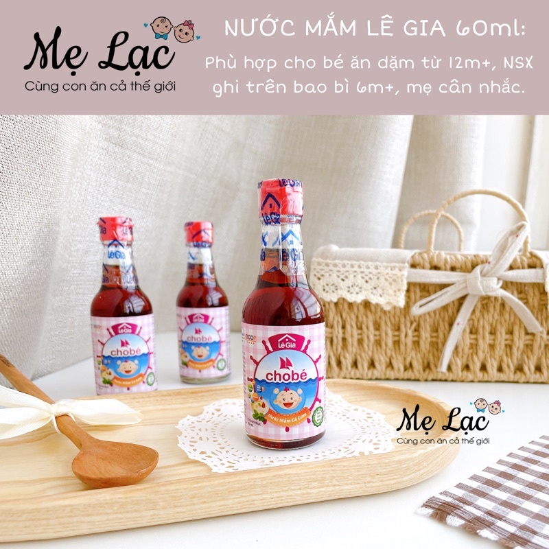 Nước mắm Lê Gia cho bé ăn dặm từ 6 tháng tuổi, chai 60ml