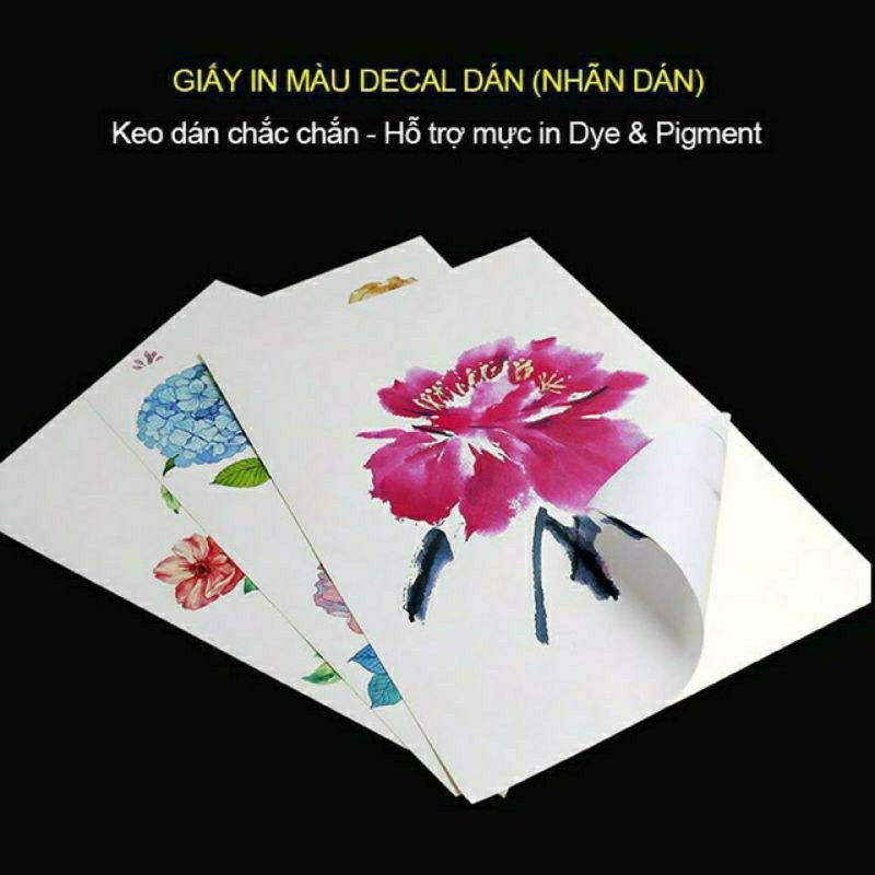 Giấy in nhãn dán -Decal 1 mặt bóng A4 135gsm 50 tờ/ xấp