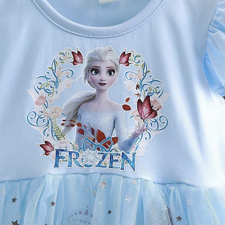 Đầm công chúa elsa frozen mùa hè cho bé gái loại đẹp, váy trẻ em phối cotton và voan lưới xinh xắn - SEKA 2104.02