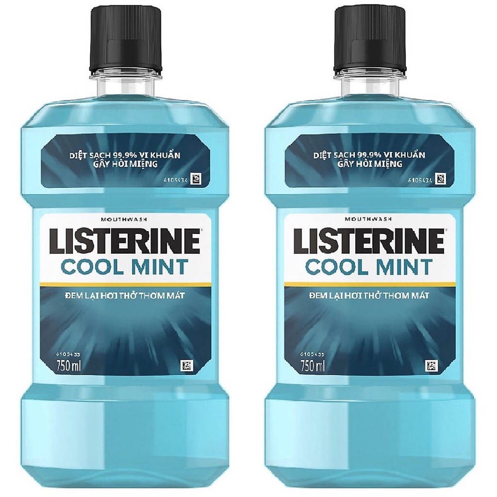 Chai nước súc miệng diệt khuẩn giữ hơi thở thơm mát Listerine Cool Mint 750ml/chai