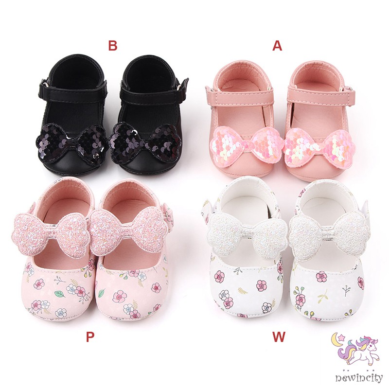 Giày Búp Bê Phối Nơ Xinh Xắn Cho Bé Gái Tập Đi