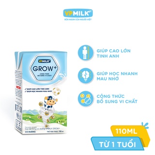 Sữa tiệt trùng vpmilk grow+ hộp 110ml