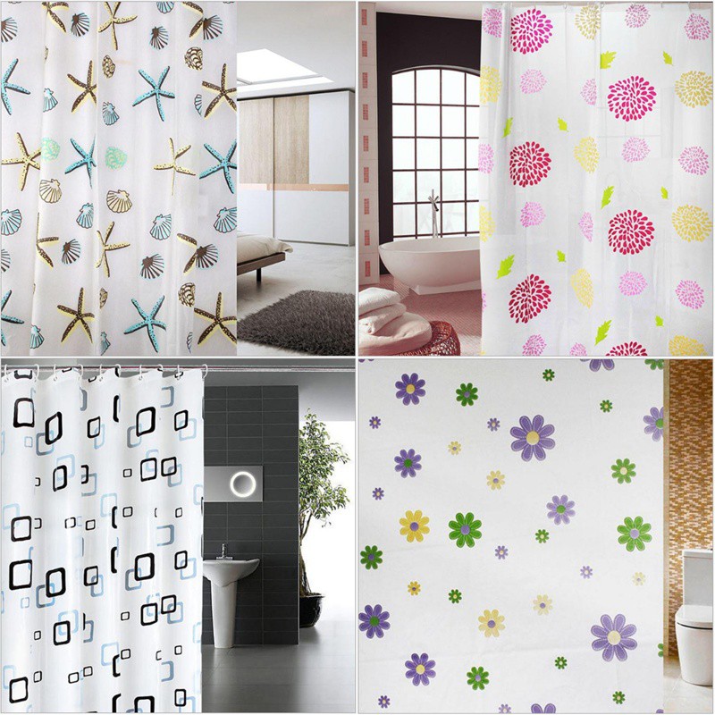 -𝐒𝐀𝐋𝐄- Màn Che Phòng Tắm Chống Thấm 180x180cm Nhiều Hình-MẪU NGẪU NHIÊN