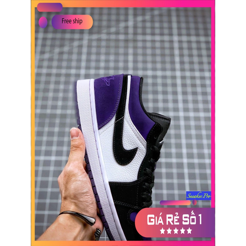 (SALE CỰC SỐC) Giày thể thao AIR Jordan 1 Low Court Purple tím siêu đẹp dành cho nam nữ ⁸ :; ` ; , ‣ , # ₑ