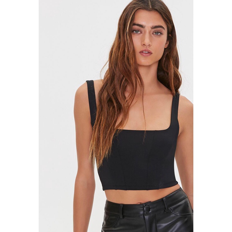 Áo croptop dây bảng to thun mát KAMI