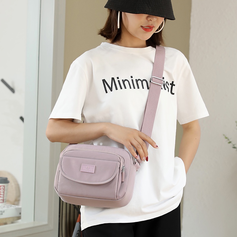 Túi Đeo Chéo Hình Vuông Nhỏ Thiết Kế Nhiều Ngăn Phong Cách Hàn Quốc Mới