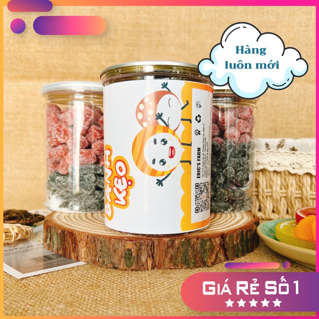 Kẹo dâu tây mix dâu tằm Eric's Food 400g, hương vị thơm ngon, ăn vặt Sài Gòn giá rẻ