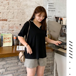 Áo thun big size màu đen cổ bẻ viền nhũ size đại 65-105kg