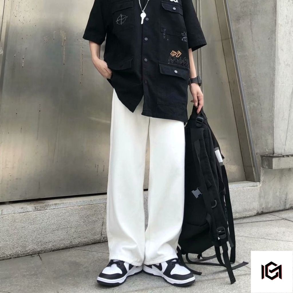 Quần jean nam ống rộng dáng suông kiểu unisex chumi