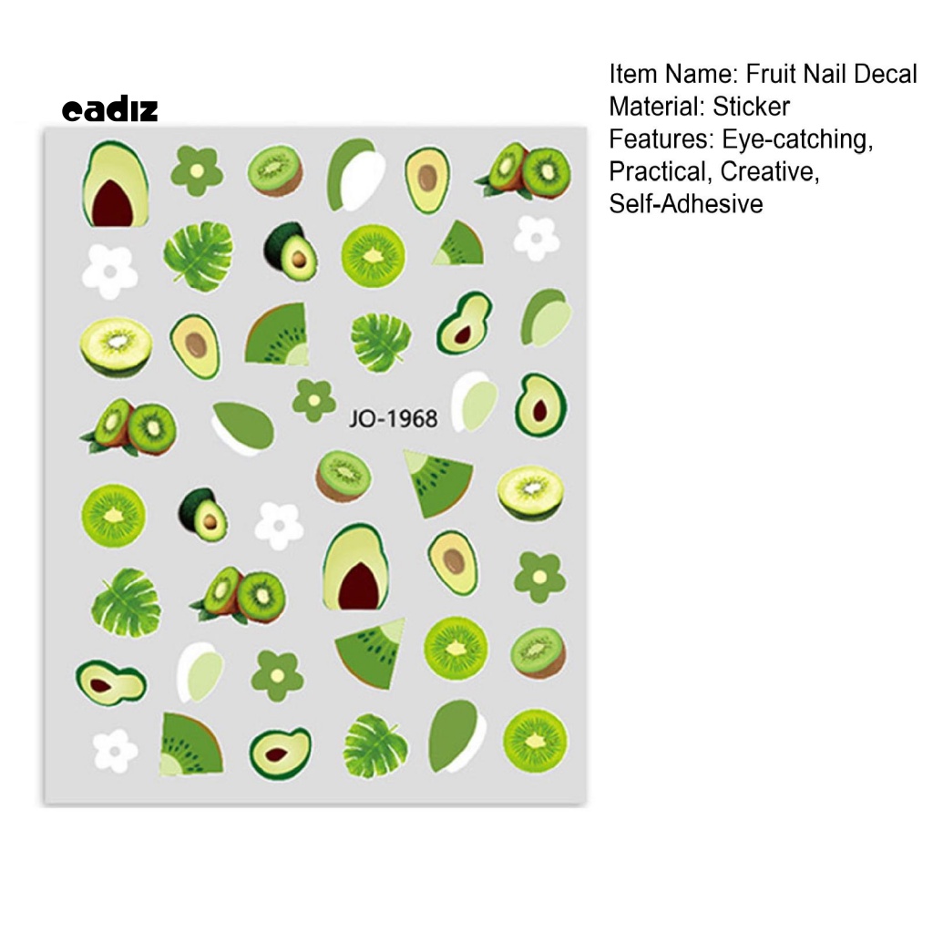 Miếng Dán Trang Trí Móng Tay Hình Trái Cây Xinh Xắn