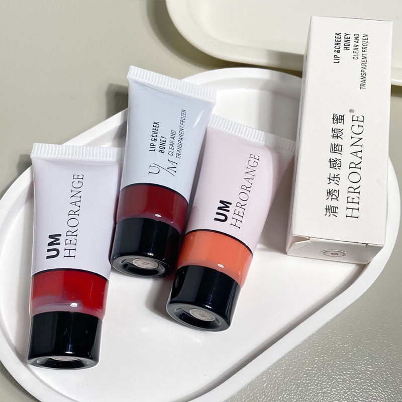 Son Môi Dạng Lỏng Màu Dâu Tây / Kem Má Hồng Hai Công Dụng Herorange
