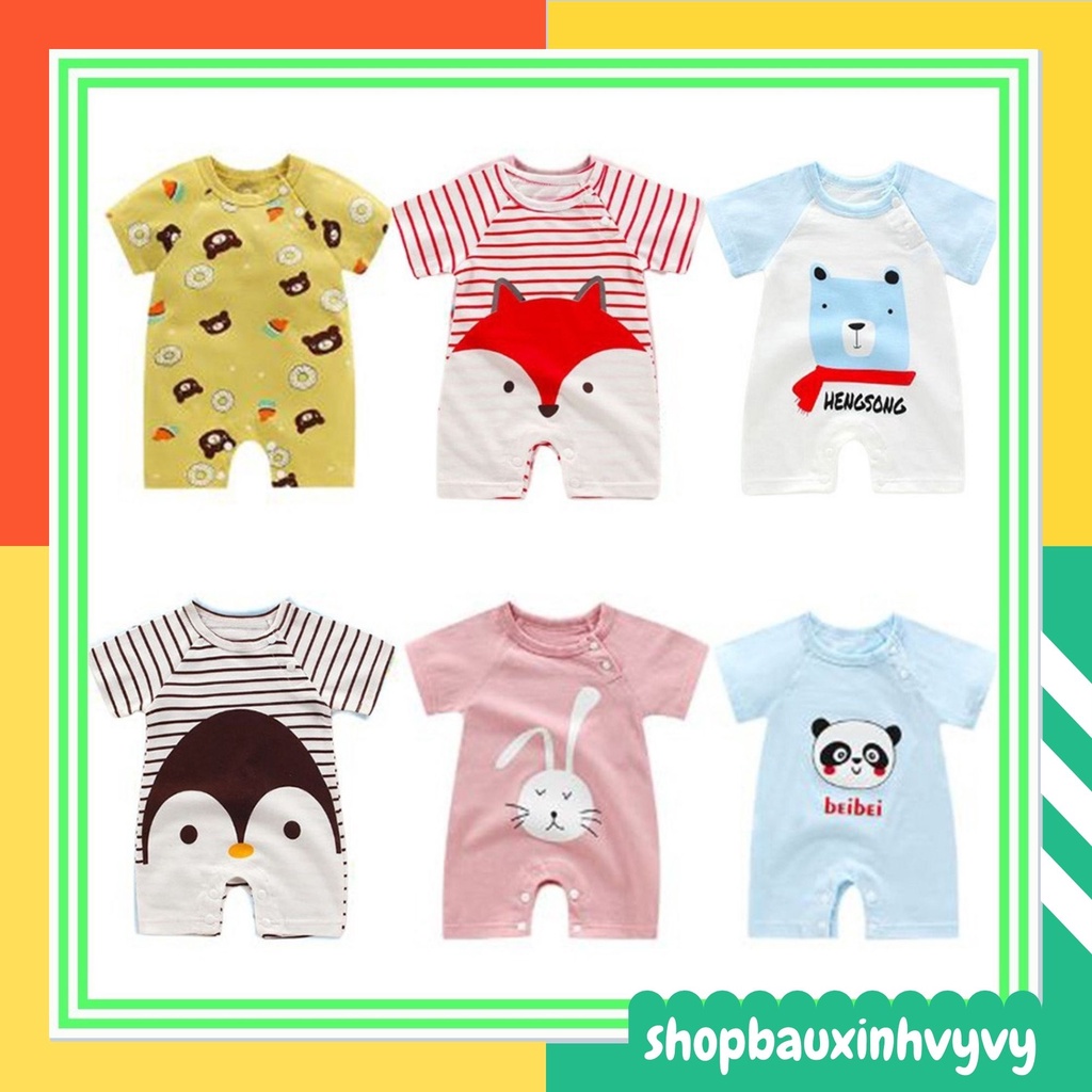 FREESHIP Bộ Bodysuit cho bé trai/gái từ 3-12kg cộc tay hàng đẹp, chất thoáng mát cho bé vận động cả ngày