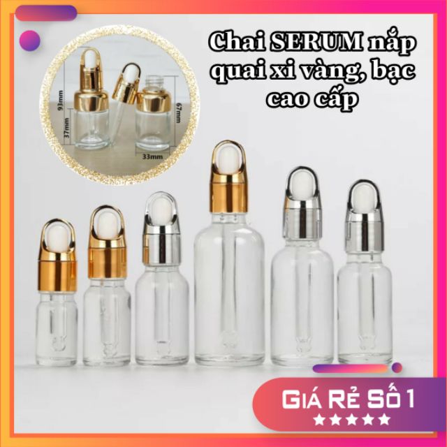 LỌ CHIẾT SERUM cao cấp bóp nhỏ giọt quai 5ml 10ml 15ml 20ml 30ml 50ml 100ml/CHAI TINH DẦU THỦY TINH đựng MỸ PHẨM