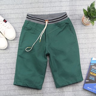 Quần short kaki nam xanh rêu lưng thun TS160 Tronshop