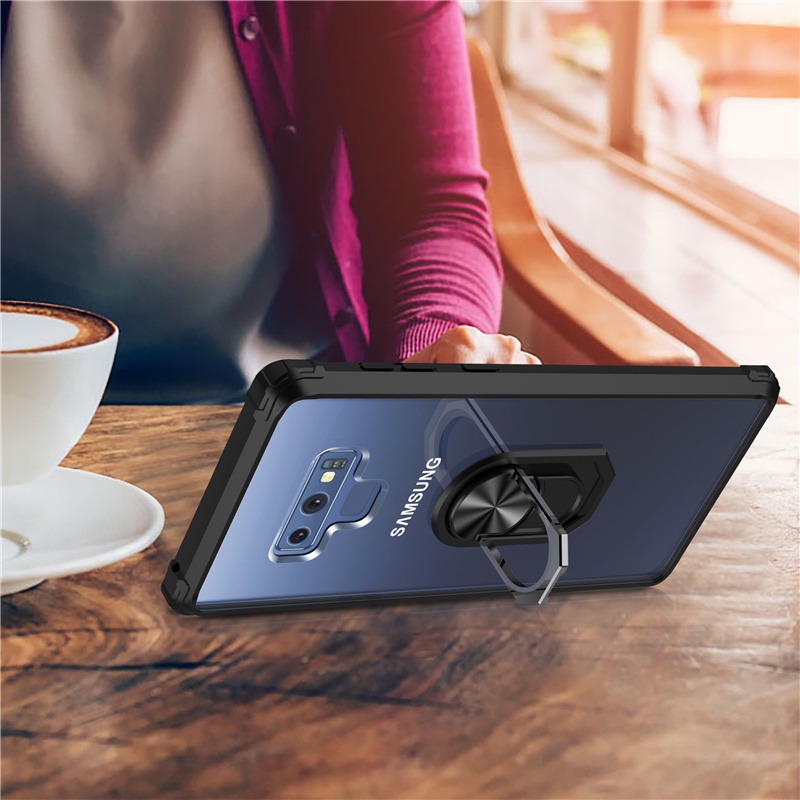 Ốp điện thoại chống rơi có nhẫn đỡ nam châm cho Samsung S8 Plus S9 Plus S10 Plus S10e Galaxy Note 10 Plus Note 8 9