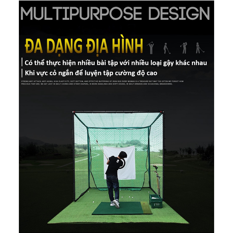 Thảm Tập Swing Golf - PGM Double Grass - DJD006