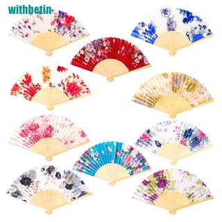 Quạt Xếp Cầm Tay Bằng Lụa Phong Cách Trung Hoa