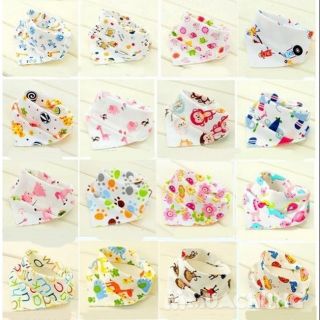 Combo 10 yếm tam giác cotton 2 lớp cho bé