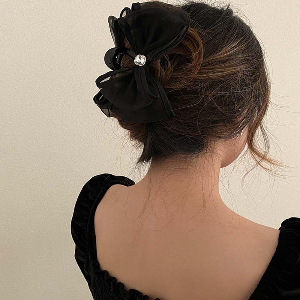 Kẹp Tóc Nơ Lưới Cỡ Lớn Phong Cách Hàn Quốc Thời Trang