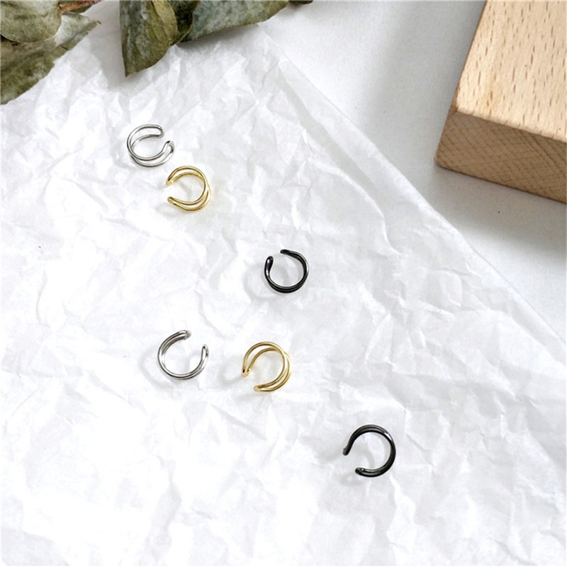 Set 3 khuyên tai kim loại hình trái tim màu sắc thời trang cho nữ