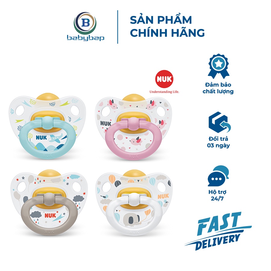 Bộ 2 Ti Giả NUK Happykids Cao Su Tự Nhiên An Toàn, Cực Mềm Và Khó Làm Rách