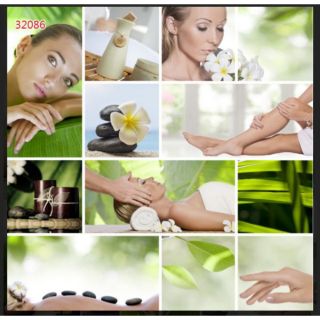 Tranh 3D dán kính 2 mặt dán quán spa